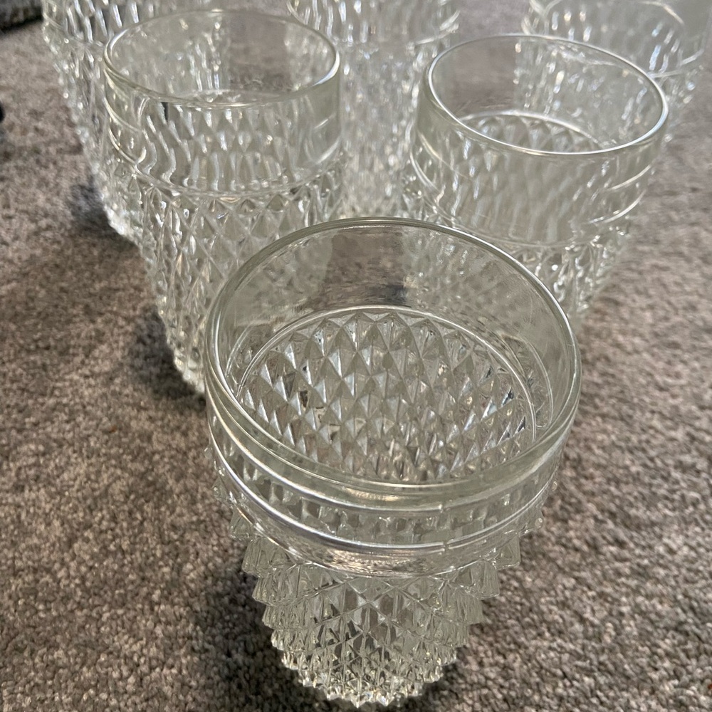 Indiana Glass Clear Diamond Pattern Glasses